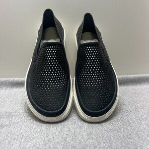 Crocs Shoes Women 8 Casual Perforated Loafers Flats Comfort Black Rubber…